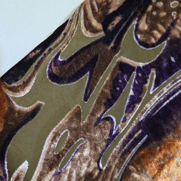 Cotton Club Velvet Burnout Top Size 12 Whimsigoth Maximalism Sheer Artsy Tassel - Picture 9 of 15